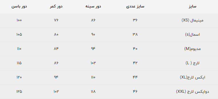 نحوه محاسبه سایز شورت زنانه